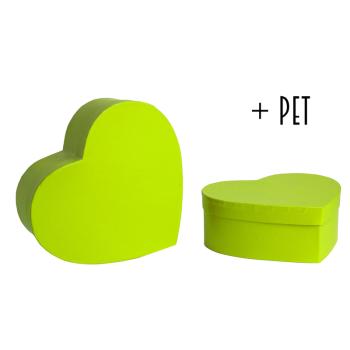 PAPIEROVÁ ŠKATUĽA 2 KUSY SRDCE LIMETKA + ZVIERATKO