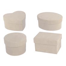 SADA PAPIEROVÝCH KRABÍC, 4 KUSY, NIEKOĽKO MINI, KRÉMOVÁ