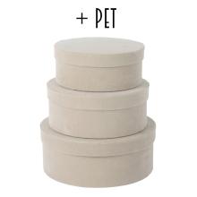 SADA PAPIEROVÝCH KRABÍC, 3 KUSY, OKRÚHLA, KRÉMOVÁ