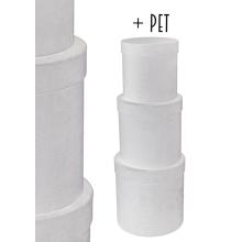 SADA PAPIEROVÝCH KRABÍC, 3 KUSY, OKRÚHLA, BIELA