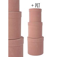 SADA PAPIEROVÝCH KRABÍC, 3 KUSY, OKRÚHLA, BROSKYŇOVÁ