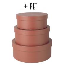 SADA PAPIEROVÝCH ŠKATÚĽ, 3 KUSY, OKRÚHLA, PIESKOVEC