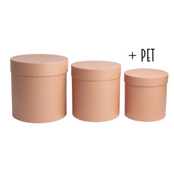 SADA PAPIEROVÝCH ŠKATÚĽ, 3 KUSY, OKRÚHLA, PIESKOVEC