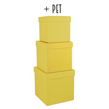 SADA PAPIEROVÝCH ŠKATÚĽ, 3 KUSY, KOCKA, EGREŠOVO ZELENÁ