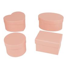 SADA PAPIEROVÝCH ŠKATULIEK, 4 KUSY, NIEKOĽKO DRUHOV, BROSKYŇOVÝ NUGET