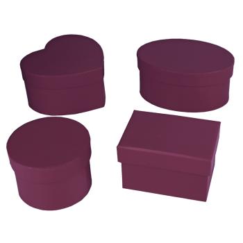 SADA PAPIEROVÝCH KRABÍC, 4 KUSY, NIEKOĽKO FARIEB, PURPUROVO-FIALOVÁ