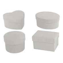 SADA PAPIEROVÝCH KRABÍC, 4 KUSY, NIEKOĽKO TYPOV, BETÓNOVÁ SIVÁ