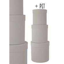 SADA PAPIEROVÝCH KRABÍC, 3 KUSY, OKRÚHLA, BETÓNOVÁ SIVÁ