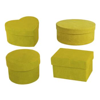 SADA PAPIEROVÝCH KRABÍC, 4 KUSY, NIEKOĽKO DRUHOV, ZELENÁ EGREŠOVÁ