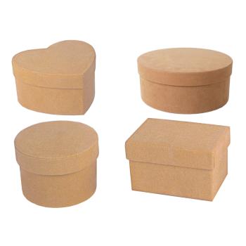 PAPIEROVÁ ŠKATUĽKA S FLOKOM, 4 KUSY, NIEKOĽKO DRUHOV, PIESKOVEC