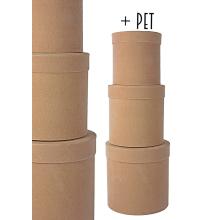 SADA PAPIEROVÝCH KRABÍC, 3 KUSY, OKRÚHLA, PIESKOVEC