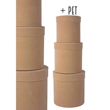 SADA PAPIEROVÝCH KRABÍC, 3 KUSY, OKRÚHLA, PIESKOVEC