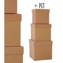 SADA PAPIEROVÝCH KRABÍC, 3 KUSY, KOCKA, PIESKOVEC