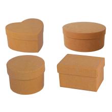 PAPIEROVÁ ŠKATUĽKA FLOCKED SET OF 4, SEVERAL TYPES, BROWN-NUGGET