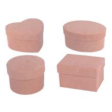 SADA PAPIEROVÝCH KRABÍC, 4 KUSY, NIEKOĽKO DRUHOV, RUŽOVO-HNEDÁ