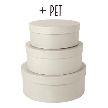 SADA PAPIEROVÝCH KRABÍC, 3 KUSY, OKRÚHLA, TICHO + ZVIERATKO