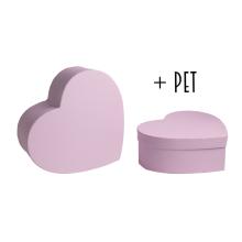 SADA PAPIEROVÝCH KRABÍC, 2 KUSY, V TVARE SRDCA, PIROUETTE + PET