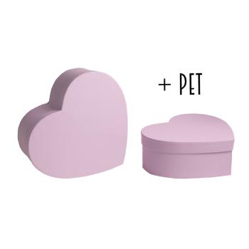 SADA PAPIEROVÝCH KRABÍC, 2 KUSY, V TVARE SRDCA, PIROUETTE + PET