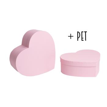 SADA PAPIEROVÝCH ŠKATULIEK, 2 KUSY, V TVARE SRDCA, CUKRÍKOVO RUŽOVÁ + ZVIERATKO