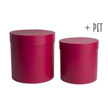 SADA PAPIEROVÝCH KRABÍC, 2 KUSY, OKRÚHLA, PERZSKÁ ČERVENÁ + ZVIERATKO