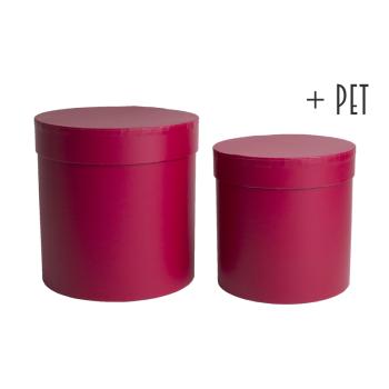 SADA PAPIEROVÝCH KRABÍC, 2 KUSY, OKRÚHLA, PERZSKÁ ČERVENÁ + ZVIERATKO