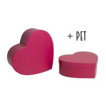 SADA PAPIEROVÝCH KRABÍC, 2 KUSY, V TVARE SRDCA, PERZSKÁ ČERVENÁ + ZVIERATKO