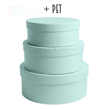 SADA PAPIEROVÝCH KRABÍC, 3 KUSY, OKRÚHLA, DOVOLENKA + DOMÁCE ZVIERATKO