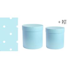 SADA PAPIEROVÝCH KRABÍC, 2 KUSY, OKRÚHLE, S TICHÝMI KOLÍČKAMI