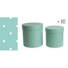 SADA PAPIEROVÝCH KRABÍC, 2 KUSY, OKRÚHLE, S TICHÝMI KOLÍČKAMI