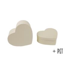 PAPIEROVÁ KRABIČKA S PLASTOVOU VLOŽKOU, 2 KUSY, V TVARE SRDCA, ŠPECIÁLNA PERLEŤOVÁ VANILKA