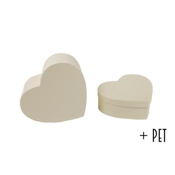 PAPIEROVÁ KRABIČKA S PLASTOVOU VLOŽKOU, 2 KUSY, V TVARE SRDCA, ŠPECIÁLNA PERLEŤOVÁ VANILKA