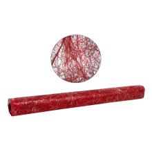 SISALOVÁ DEKORAČNÁ SIEŤ S ČERVENOU ZLATOU NIŤOU