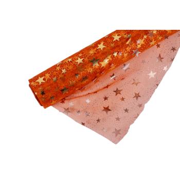 DEKOR ORGANZA/HVIEZDA ORANŽOVÁ