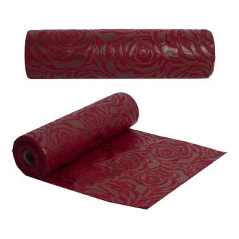 DEKORATÍVNE OBALY, "NON-WOVEN", VZOR RUŽÍ, BORDOVÁ FARBA