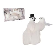 SADA HOLUBÍC V PAPIEROVEJ ŠKATUĽKE, 6 KUSOV, SVADOBNÁ