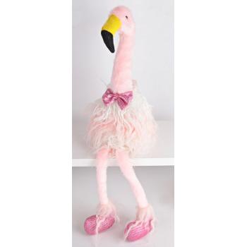 DEKOR PLAMENIAK SO ZAVESENÝMI NOHAMI, RUŽOVO-BIELY CHLPATÝ