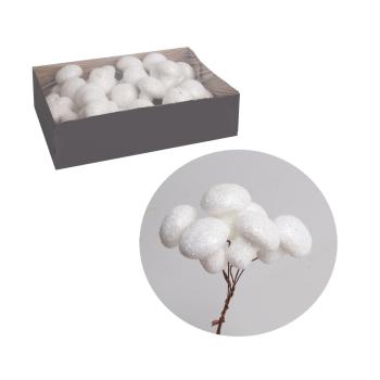 PENOVÝ HRÍB 36 KUSOV LESKLÝ BIELY