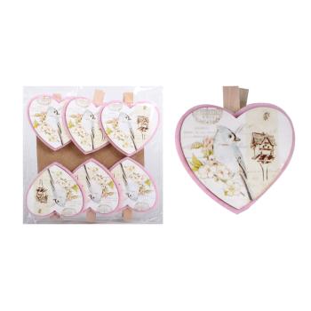 DEKOR PLSTENÉ SRDCE SO 6 PINZETAMI