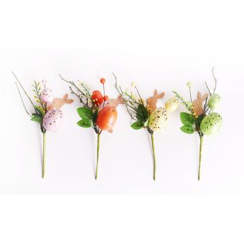 DEKOR POLYSTYRÉNOVÉ VAJÍČKO S DREVENÝM ZAJACOM