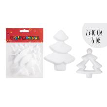 POLYSTYRÉN BOROVICOVÉ DREVO, SADA 6 KUSOV, BIELA