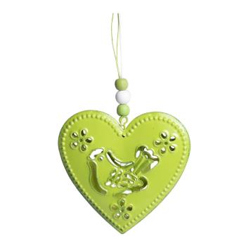 KOVOVÁ DEKORÁCIA ZÁVESNÉ SRDCE ZELENÁ