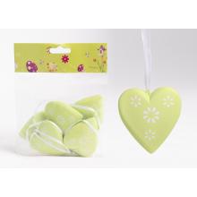 PLASTOVÉ DEKORAČNÉ SRDCE 6 KUSOV ZELENÉ