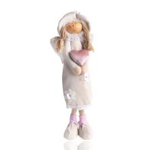 TEXTILNÁ DIEVČINA, STOJACA, PRÍRODNÁ RUŽOVÁ