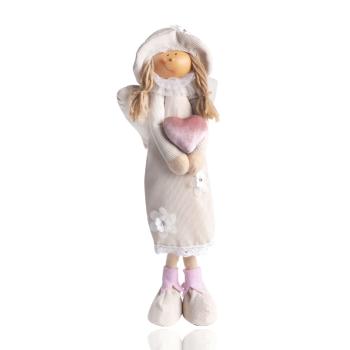 TEXTILNÁ DIEVČINA, STOJACA, PRÍRODNÁ RUŽOVÁ