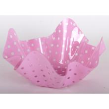 PLASTOVÁ MISKA S VLNITÝMI BODKAMI RUŽOVÁ