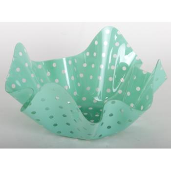 PLASTOVÁ MISKA SO ZVLNENÝMI BODKAMI ZELENÁ