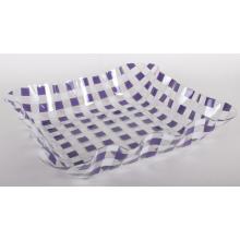 PLASTOVÁ MISKA OBDĹŽNIK ŠTVORCOVÝ FIALOVÁ/BIELA