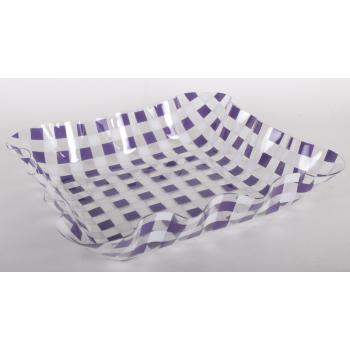 PLASTOVÁ MISKA OBDĹŽNIK ŠTVORCOVÝ FIALOVÁ/BIELA