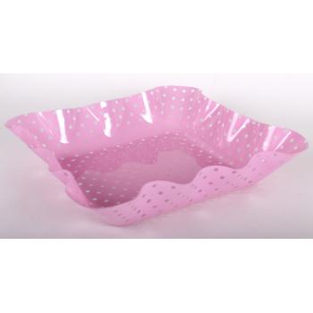 PLASTOVÁ MISKA S OBDĹŽNIKOVÝMI BODKAMI RUŽOVÁ