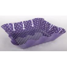 PLASTOVÁ MISKA S OBDĹŽNIKOVÝMI BODKAMI FIALOVÁ